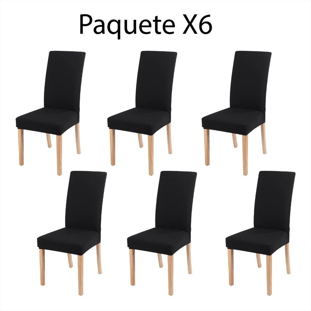 GENERAC fundas para sillas de comedor (6 unidades) cuadrille unicolor cafe