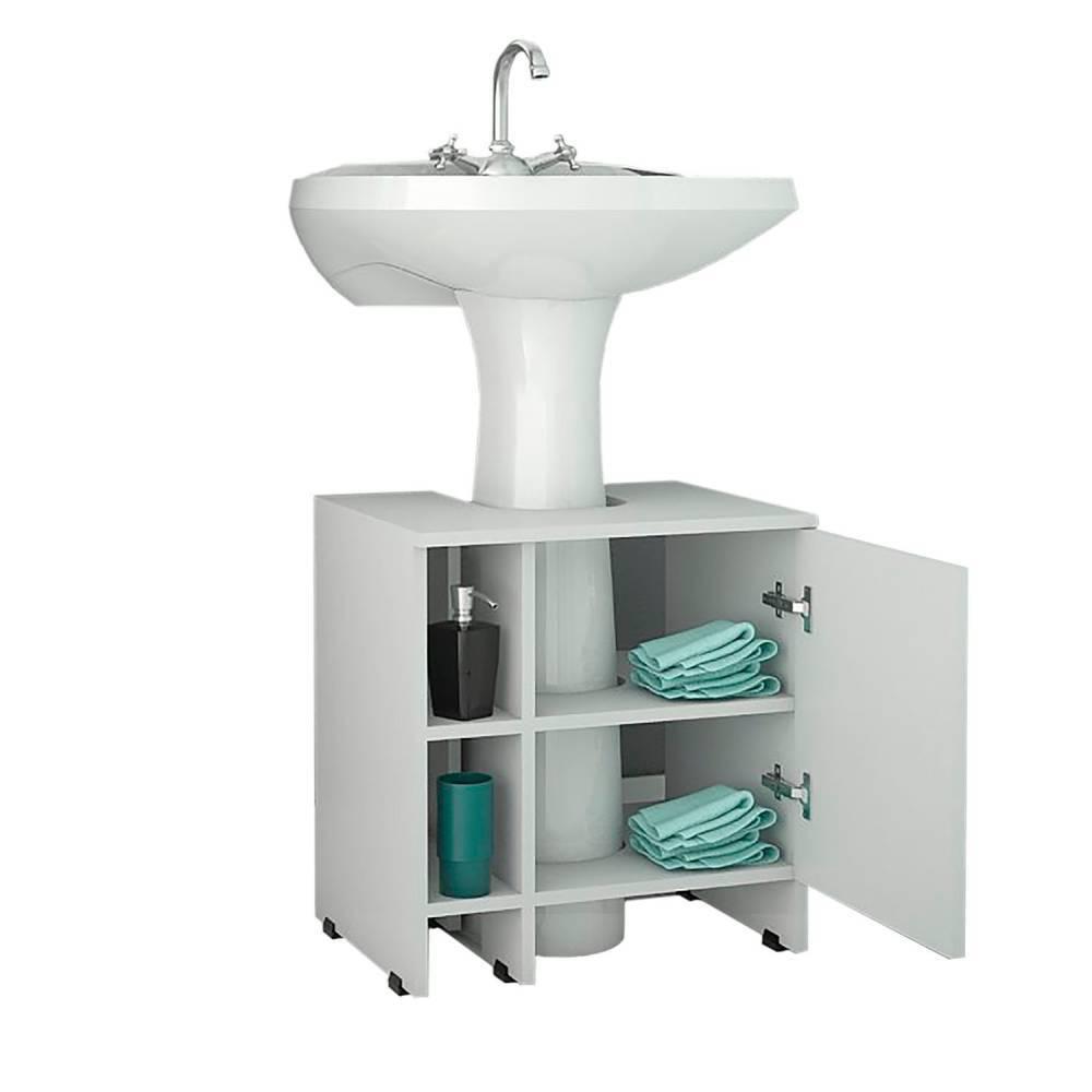 Mueble Basic Blanco 47 Cm Con Una Puerta Y Entrepaños img #2