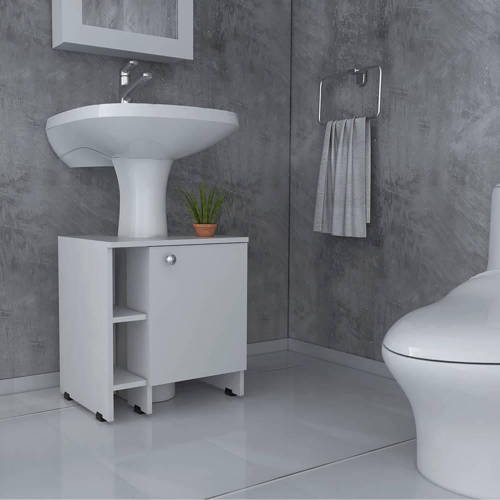 Mueble Basic Blanco 47 Cm Con Una Puerta Y Entrepaños img #3