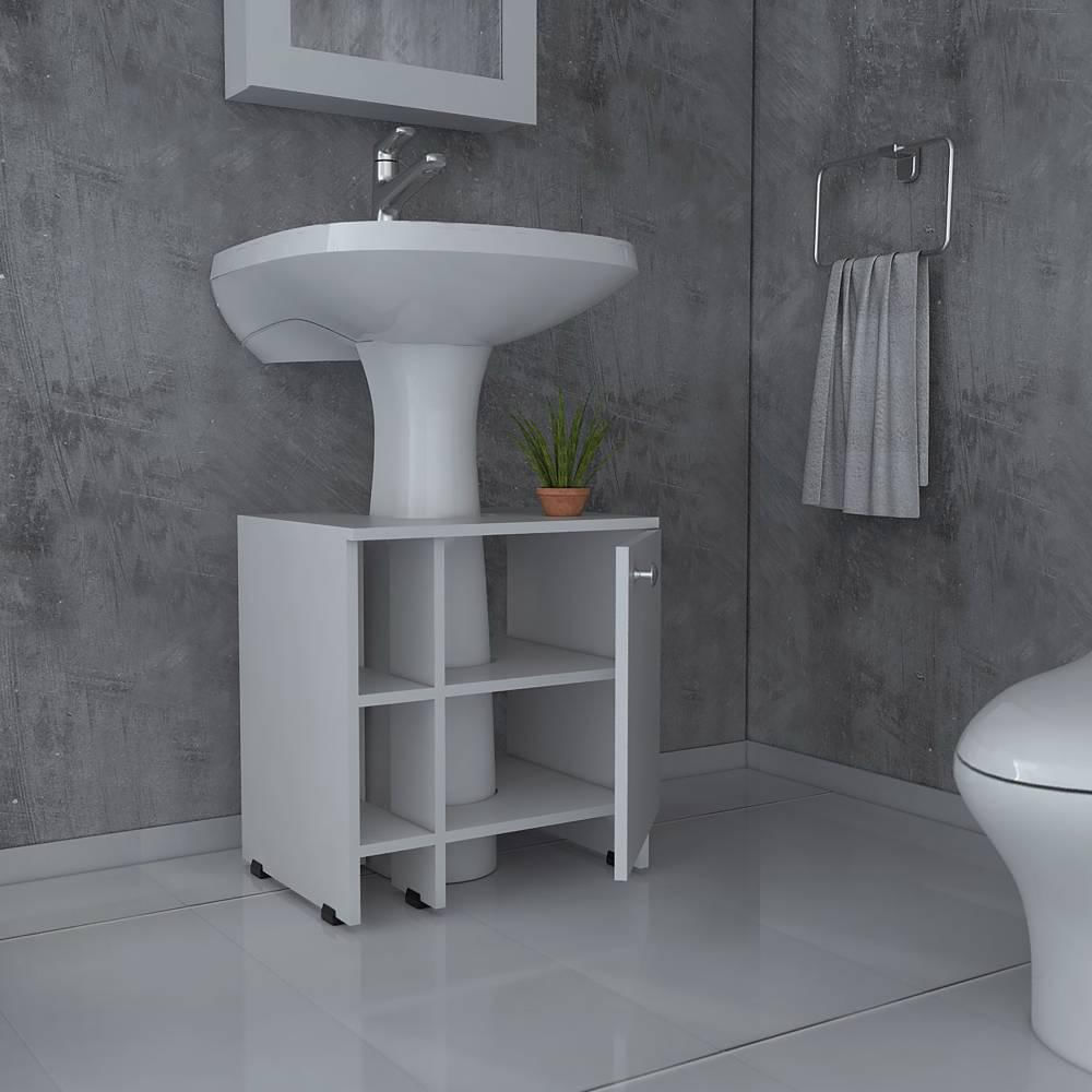 Mueble Basic Blanco 47 Cm Con Una Puerta Y Entrepaños img #4