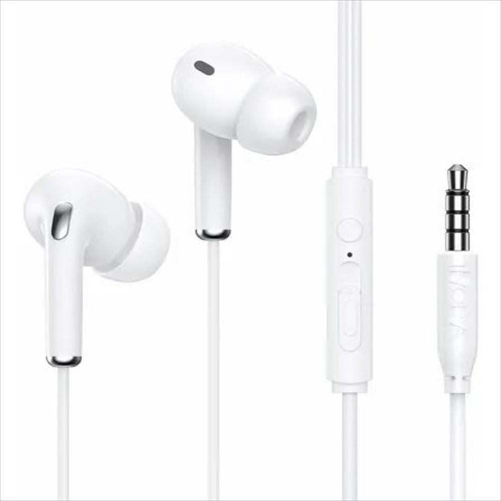 Audífono Alambrico Manos Libres In Ear Con Mircrófono Aut123 Blanco