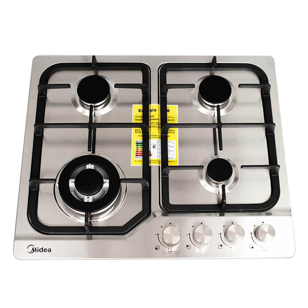 Estufa 4 Puestos Midea Mtgb24r2eas Cubierta En Acero A Gas X 60 Cm