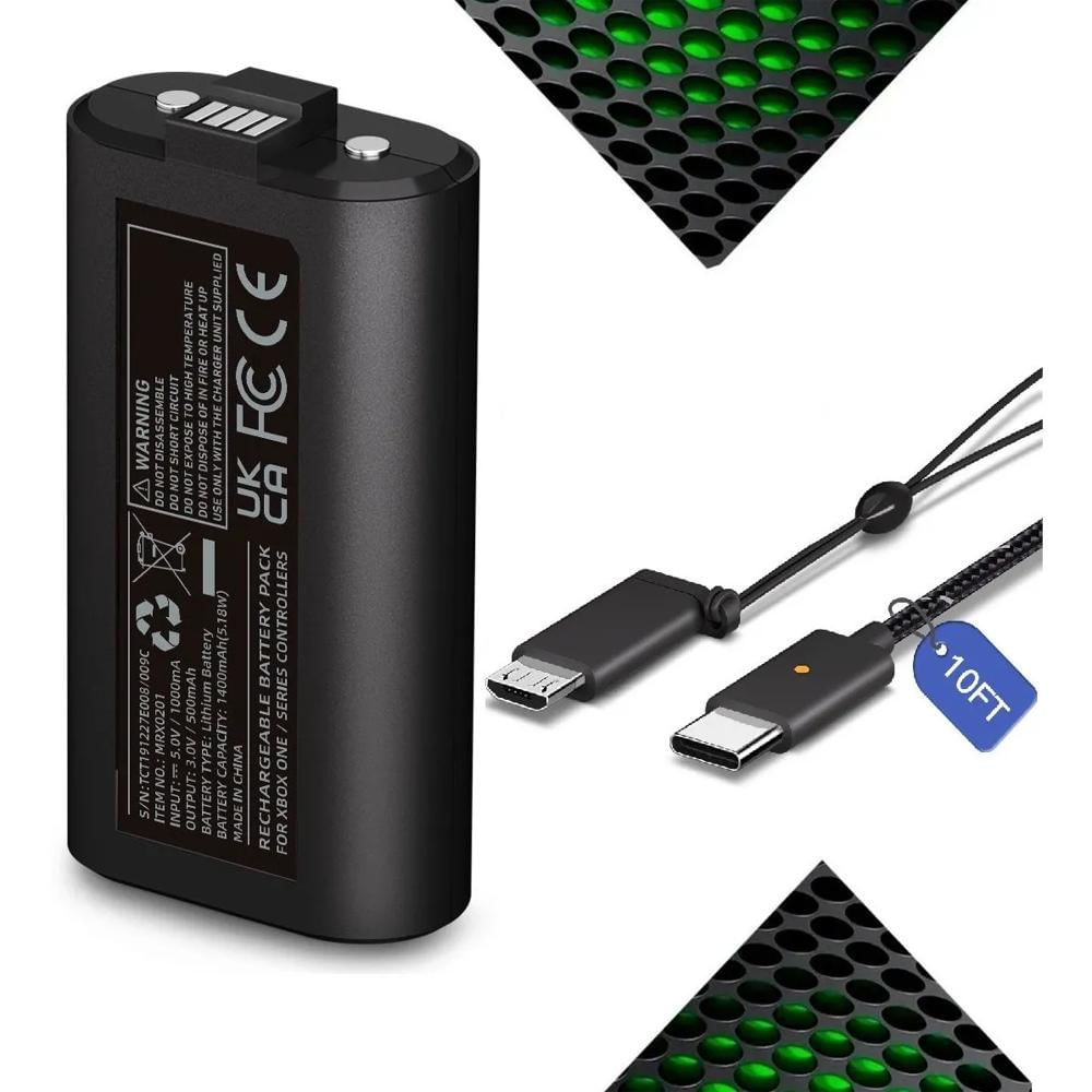 KEKUCULL Paquete de baterías para controlador compatible con Xbox Series  S/X con puerto de carga tipo C, batería recargable para carga de la serie