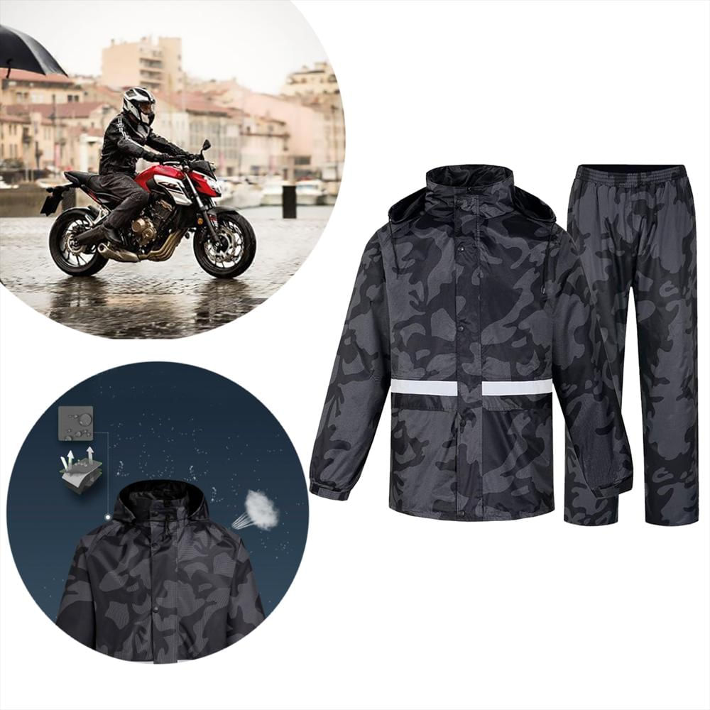 Impermeable Para Moto Fino Tipo Sudadera Con Reflectivo Camuflado Xl