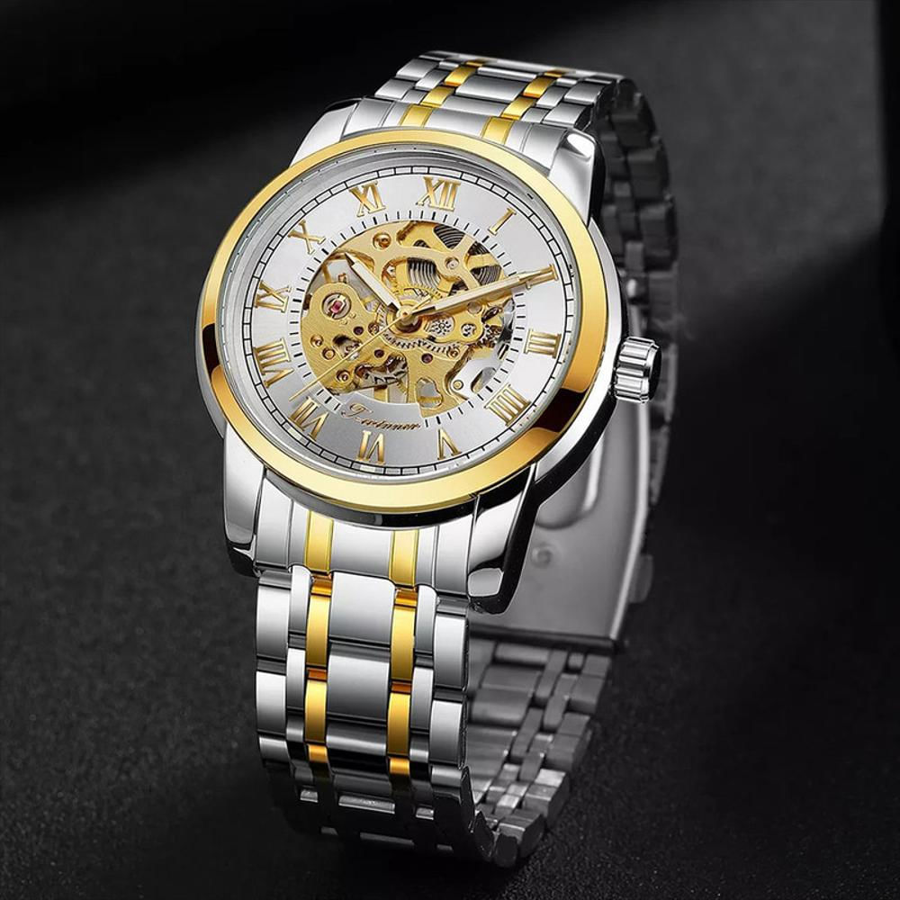 Reloj Corazón Abierto Hombre Automático Winner Diseño De Lujo img #2