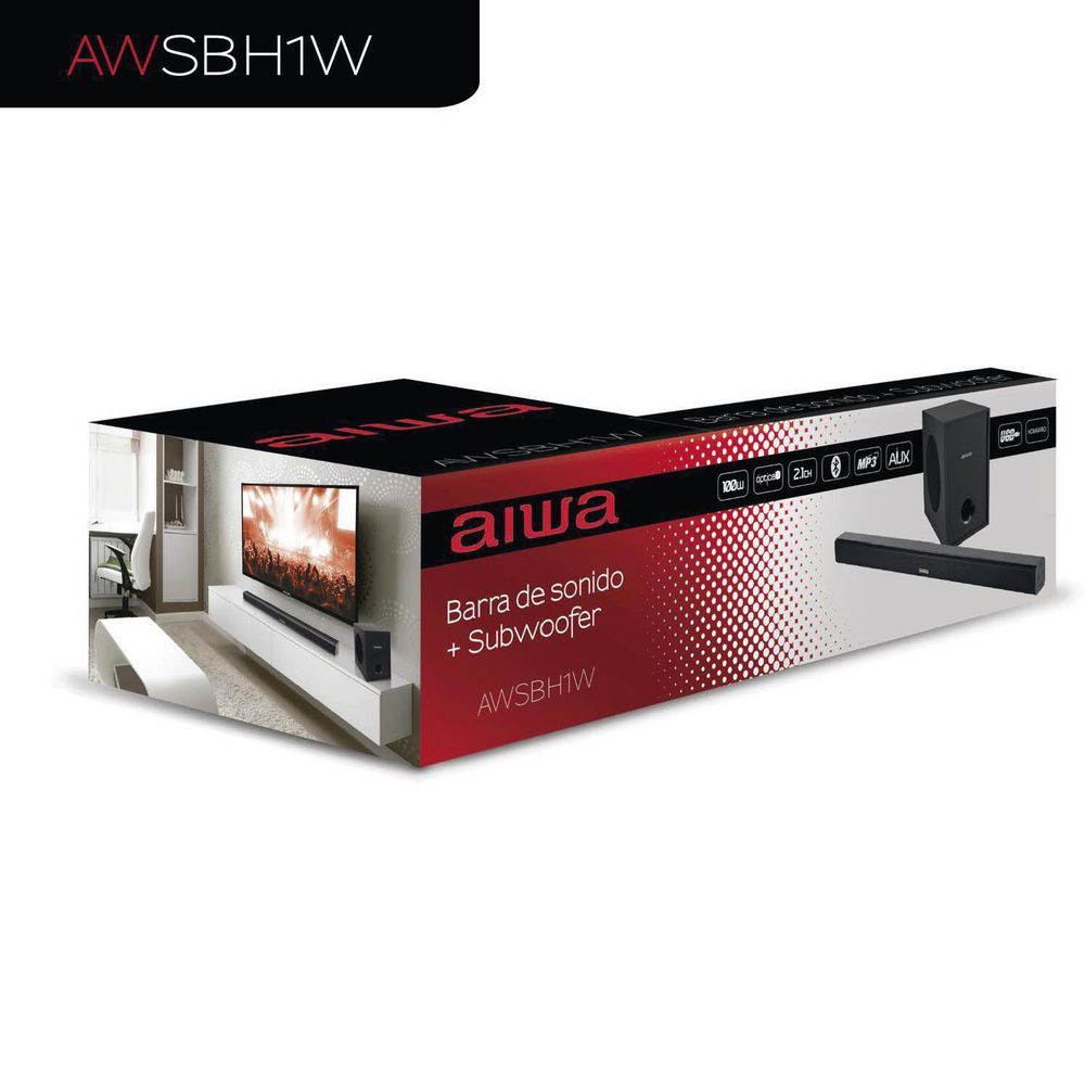 Barra Sonido + Subwoofer Bluetooth Usb Aiwa Pantalla Led - FEBO