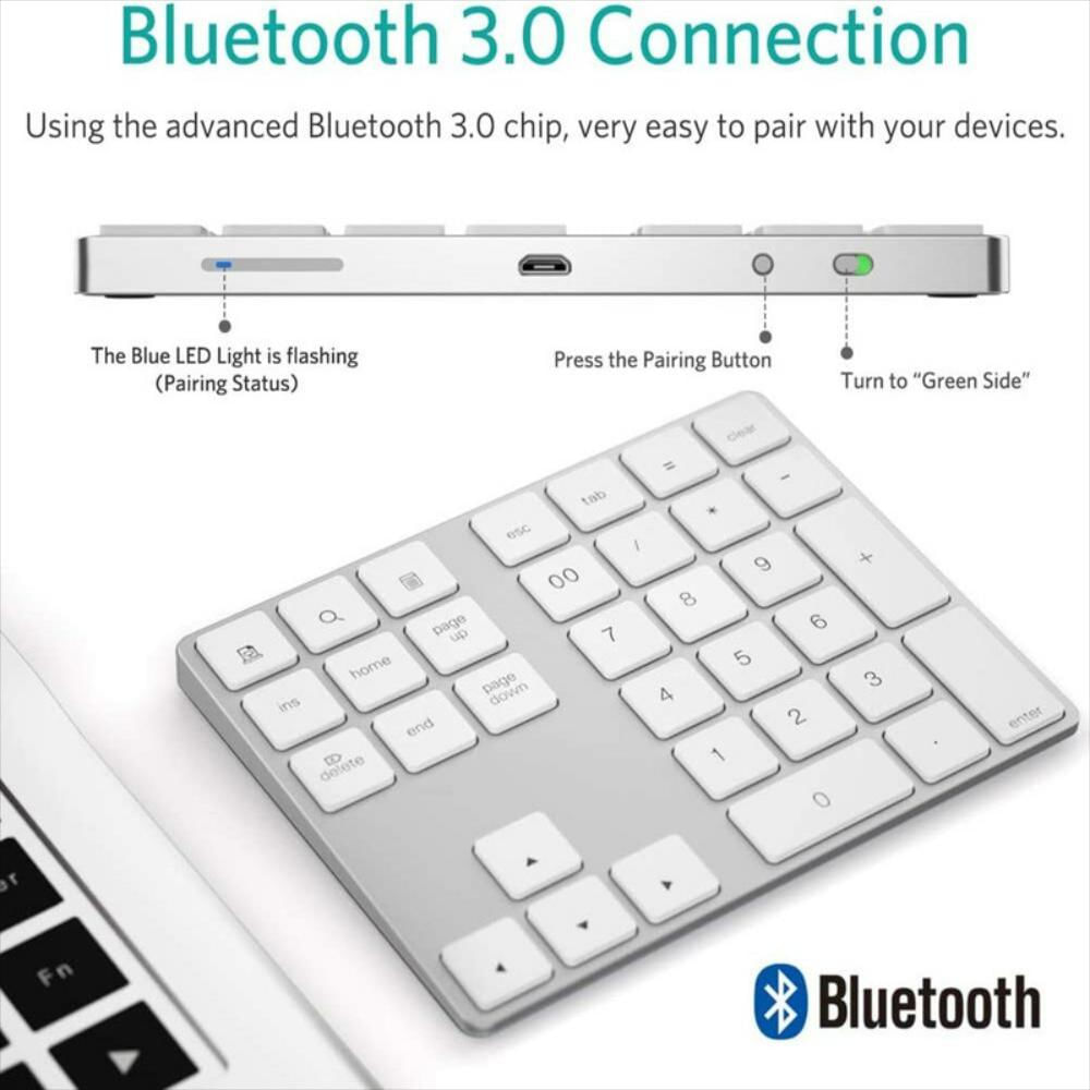 Teclado numérico Bluetooth de aluminio img #2