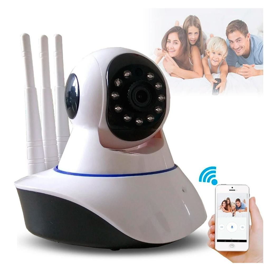 Camara De Seguridad Robotica Ip Full Hd Wifi Vigilancia 3 Antenas