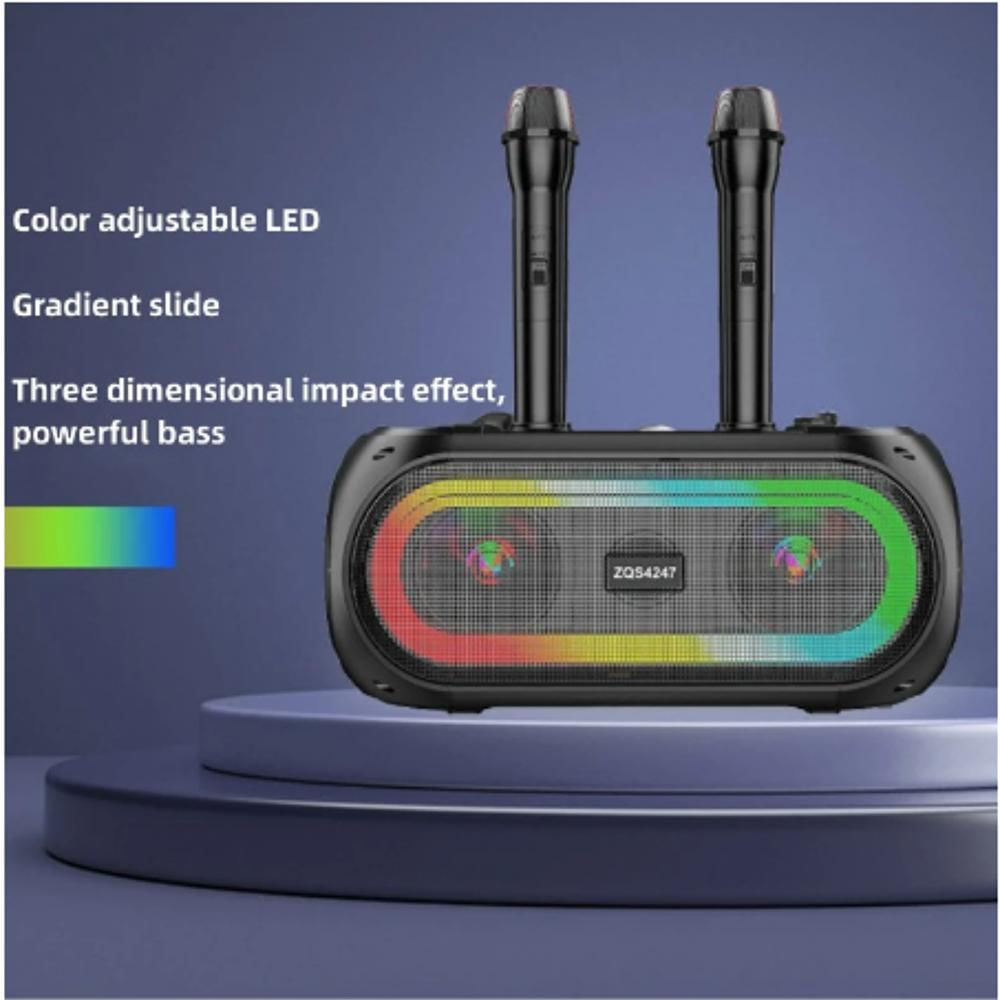 Parlante Zqs 4247 Bluetooth Multifuncional Led Incluye Dos Micrófonos img #2