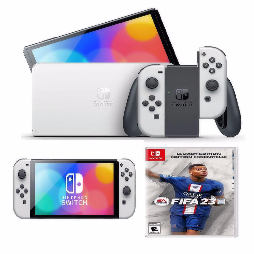Consola Oled Modelo White Nintendo Switch Hegskaaaa + Fifa 23