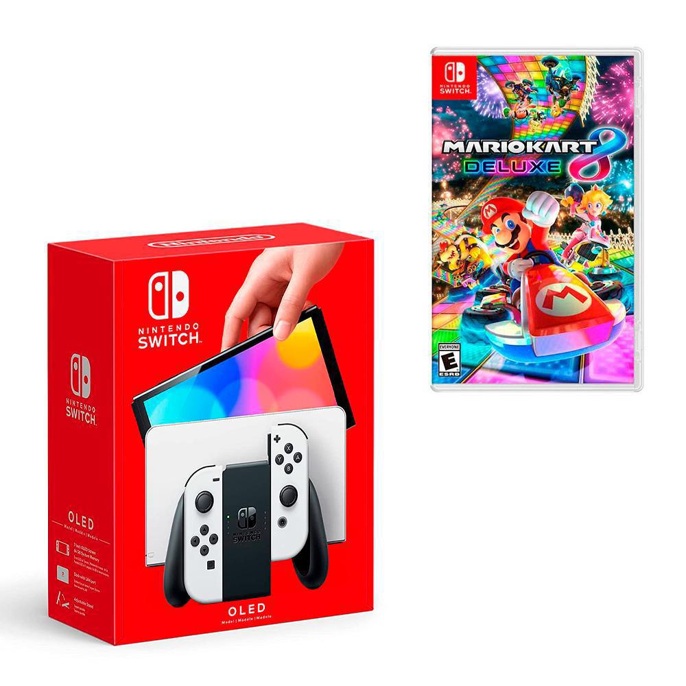 Consola Nintendo Switch Oled 64 GB Blanca + Mario Kart 8