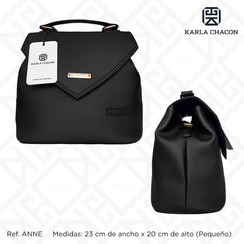 Bolso Manos Libres De Dama Mujer Karla Chacon Ref Anne Negro img #2
