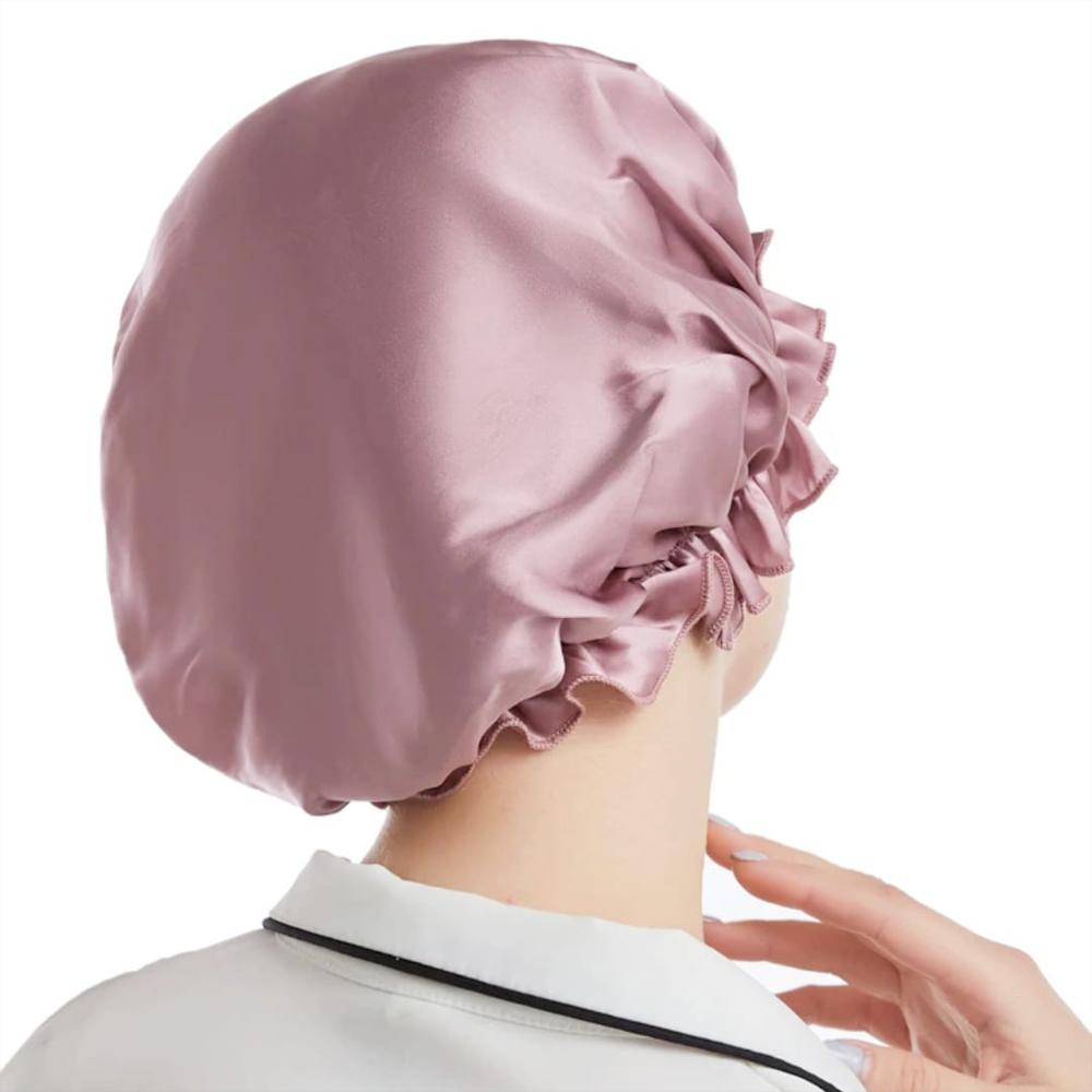 Gorro Satín Con Scrunchi Colero Seda Dormir Cuidado Cabello Antifrizz
