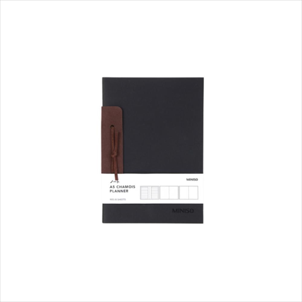 Cuaderno A5 De Gamuza Con Liston Negro 21x14.3Cm