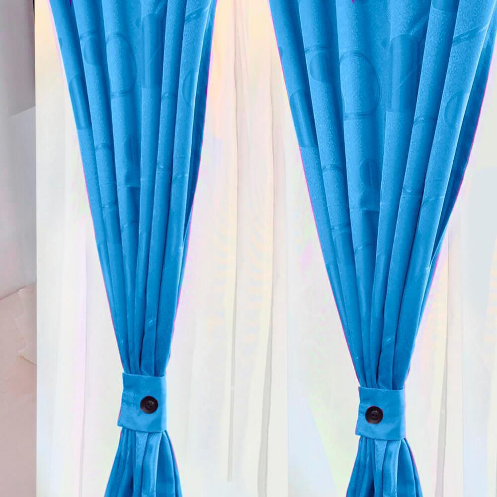 Cortina Jacquard Azul Claro 280Cm*200Cm