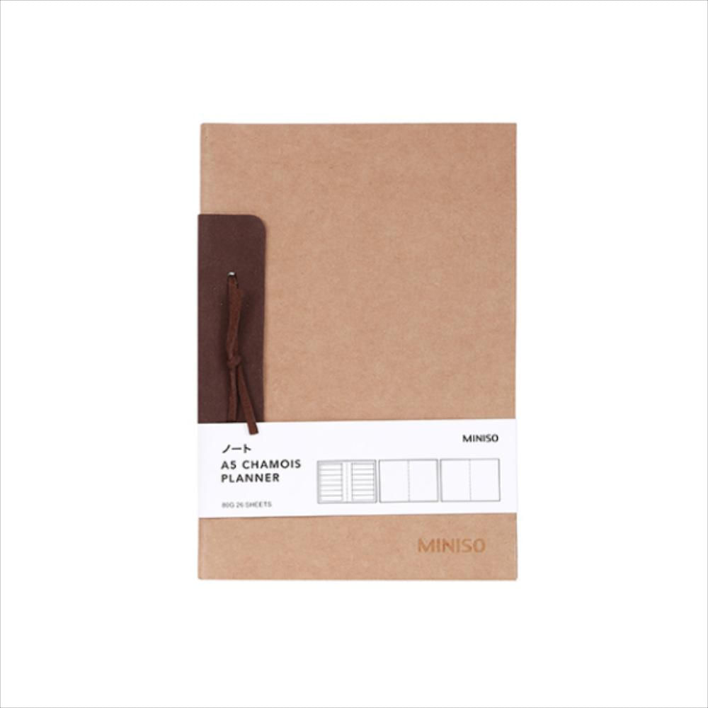 Cuaderno A5 De Gamuza Con Listón Beige 21x14.3Cm