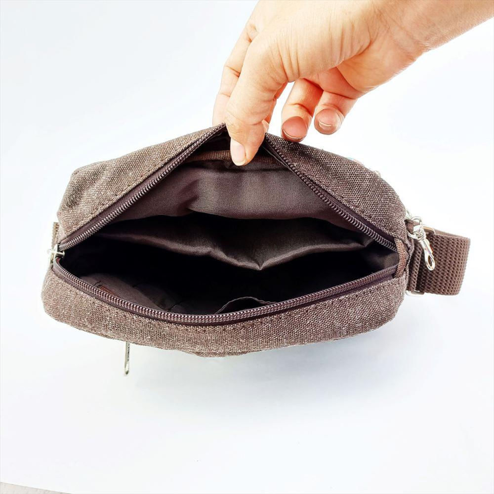 Bolso Manos Libres Sin Tapa 8 Pulgadas Marrón img #3