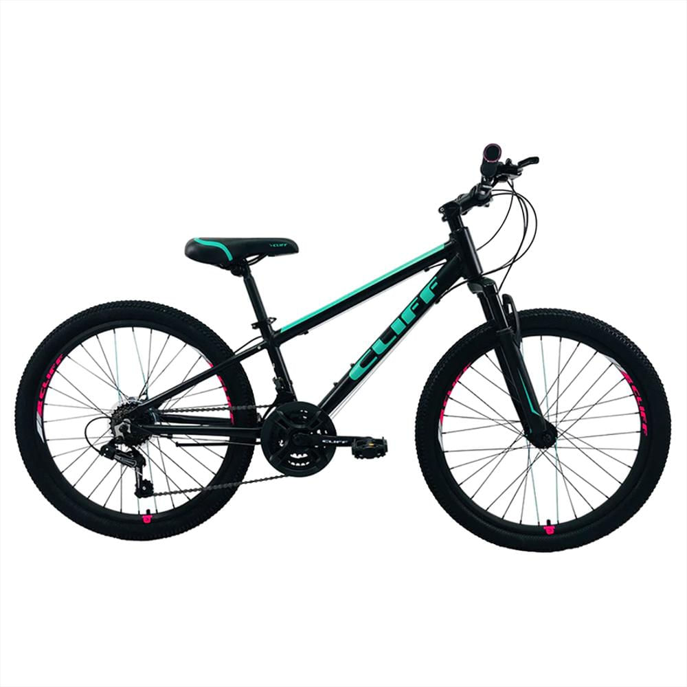 Bicicleta Para Niños Rin 24 Cliff Lizard Aluminio Negro Menta img #1