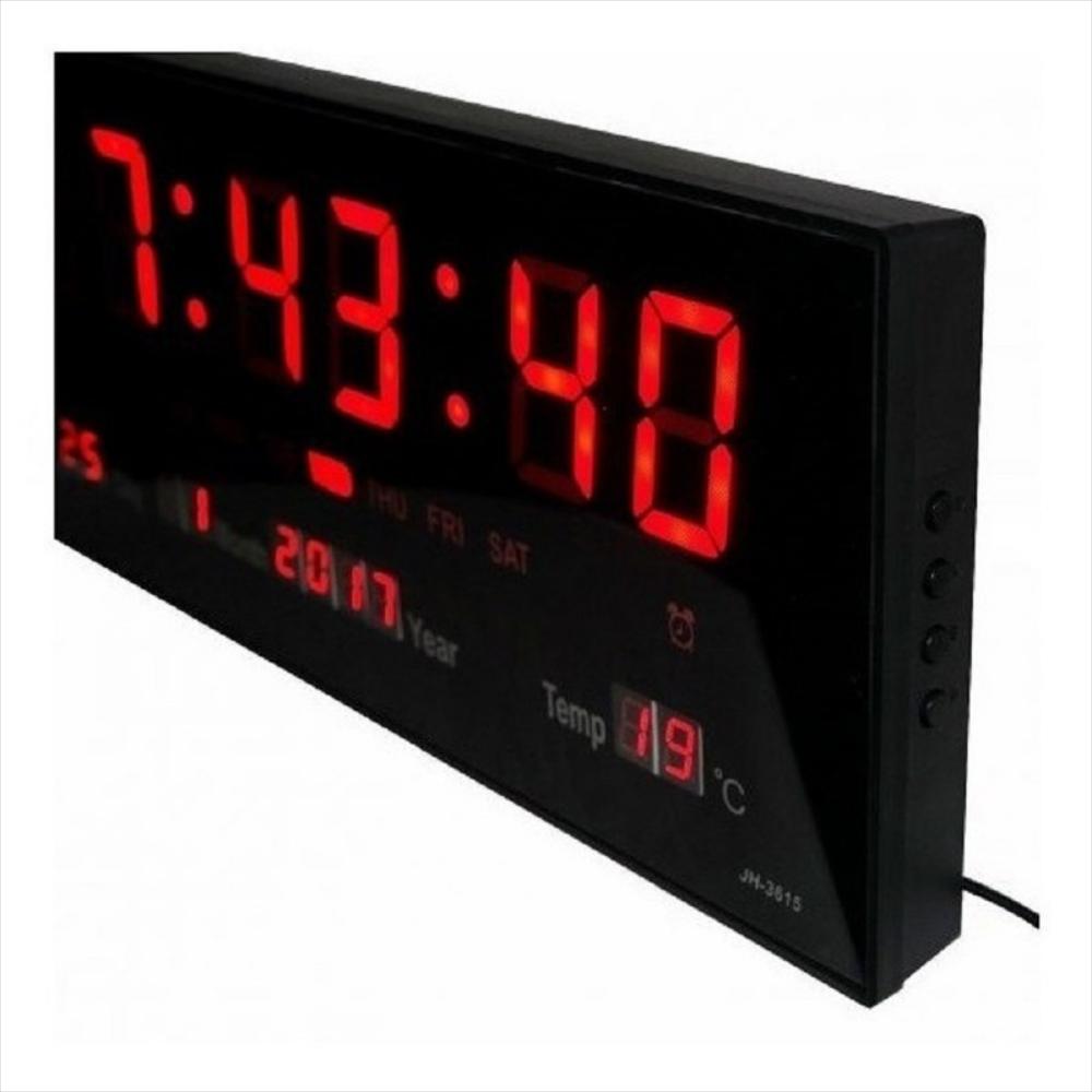 Reloj digital, reloj de pared digital con pantalla LED grande de 11.5  pulgadas, brillo ajustable, con día y fecha, temperatura interior,  repetición