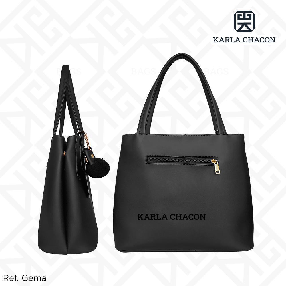 Bolsos Dama Cartera Grande De Mujer Karla Chacon + Accesorio Color  Negro/Marrón