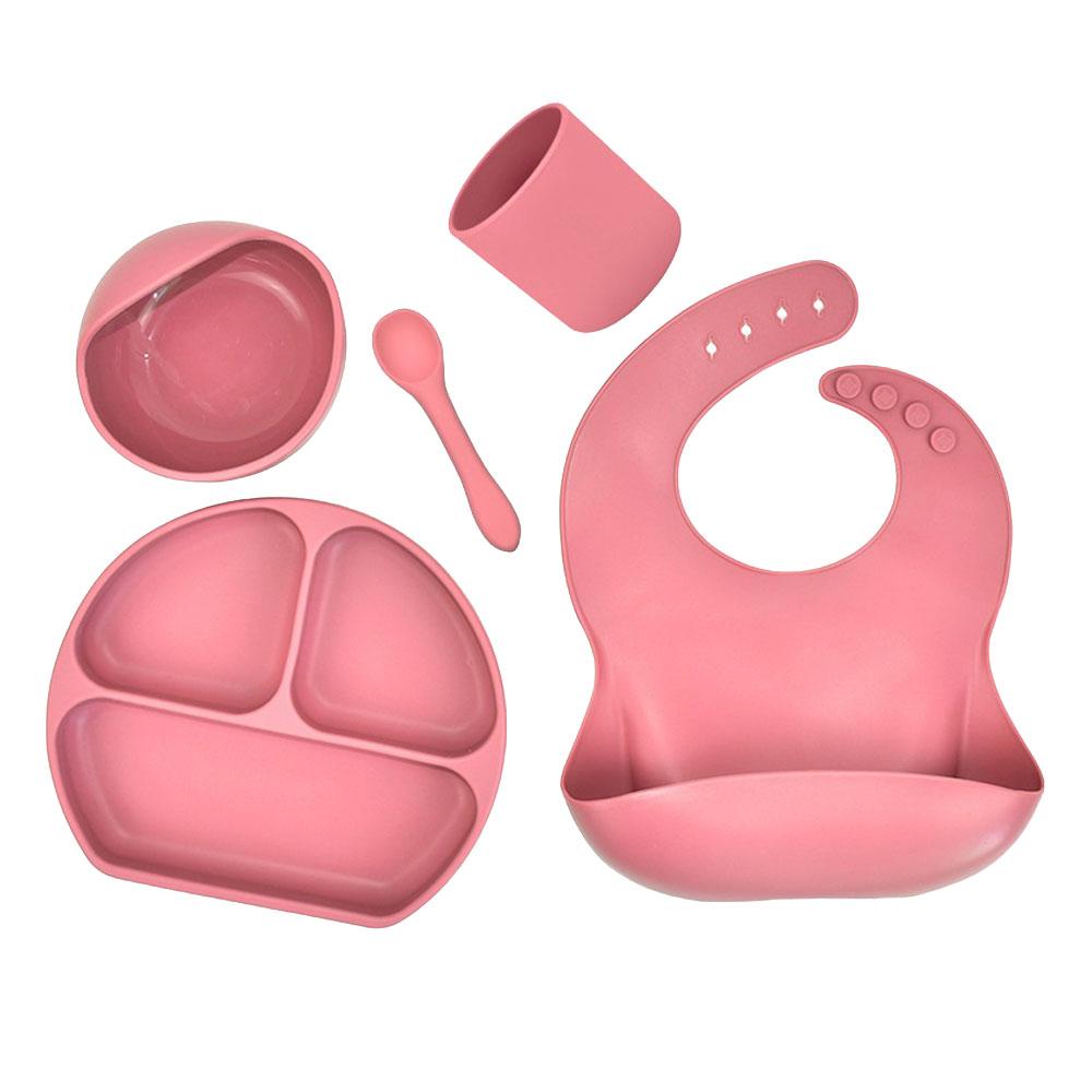 Juego de vajilla de silicona para alimentación de bebé, Set de 2  piezas/1Set de platos