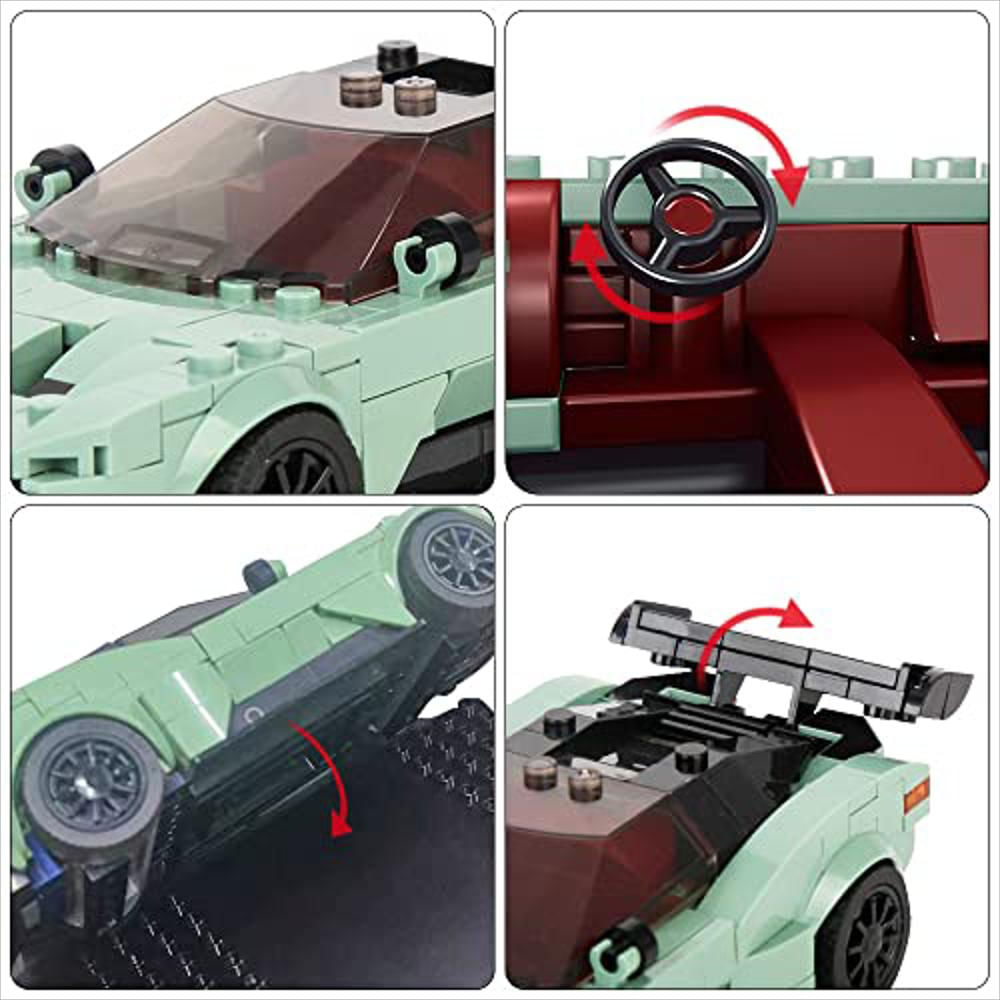 Set Construcción Mould King 369 Piezas Auto De Carreras Speed Champion Modelo 27009 Con Vitrina img #3
