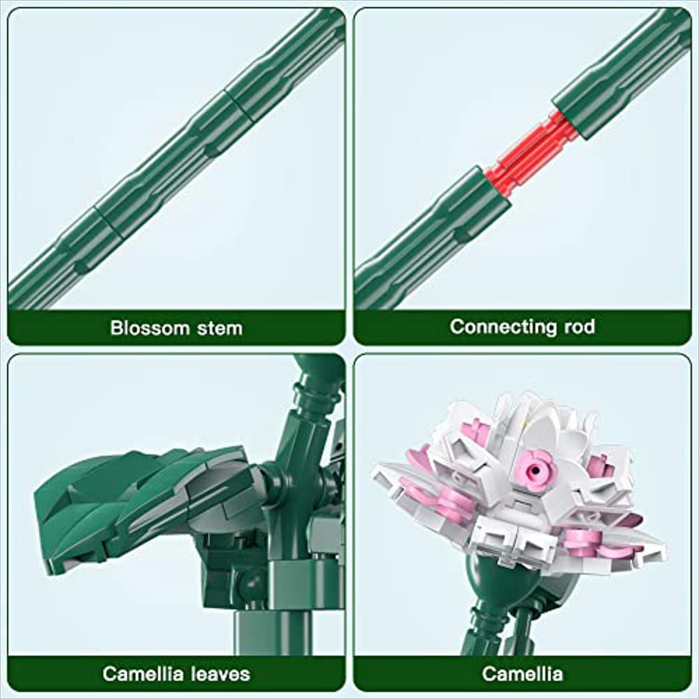 Set Construcción Mould King 127 Piezas Flor Artificial Camelia Modelo img #2