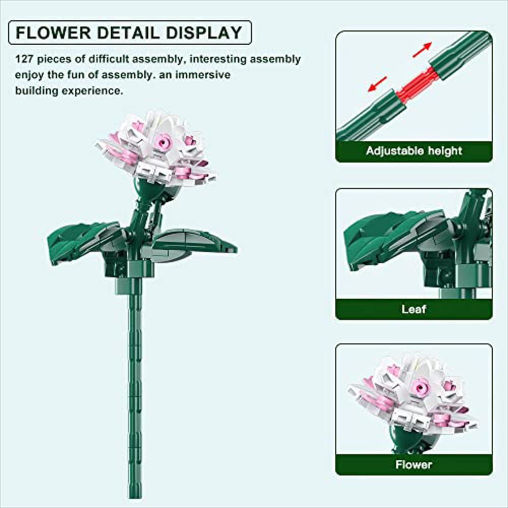 Set Construcción Mould King 127 Piezas Flor Artificial Camelia Modelo img #5