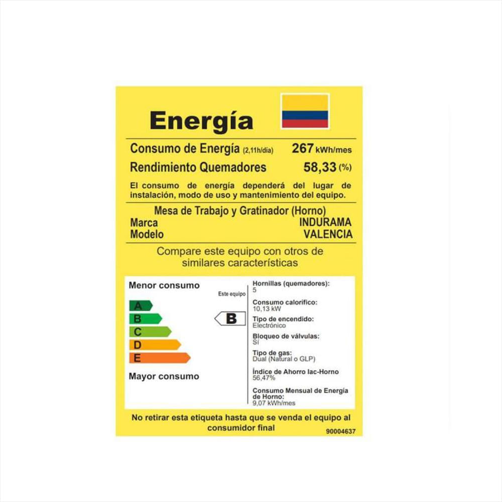 Estufa Con Horno Indurama Valencia Zafiro Gris img #6