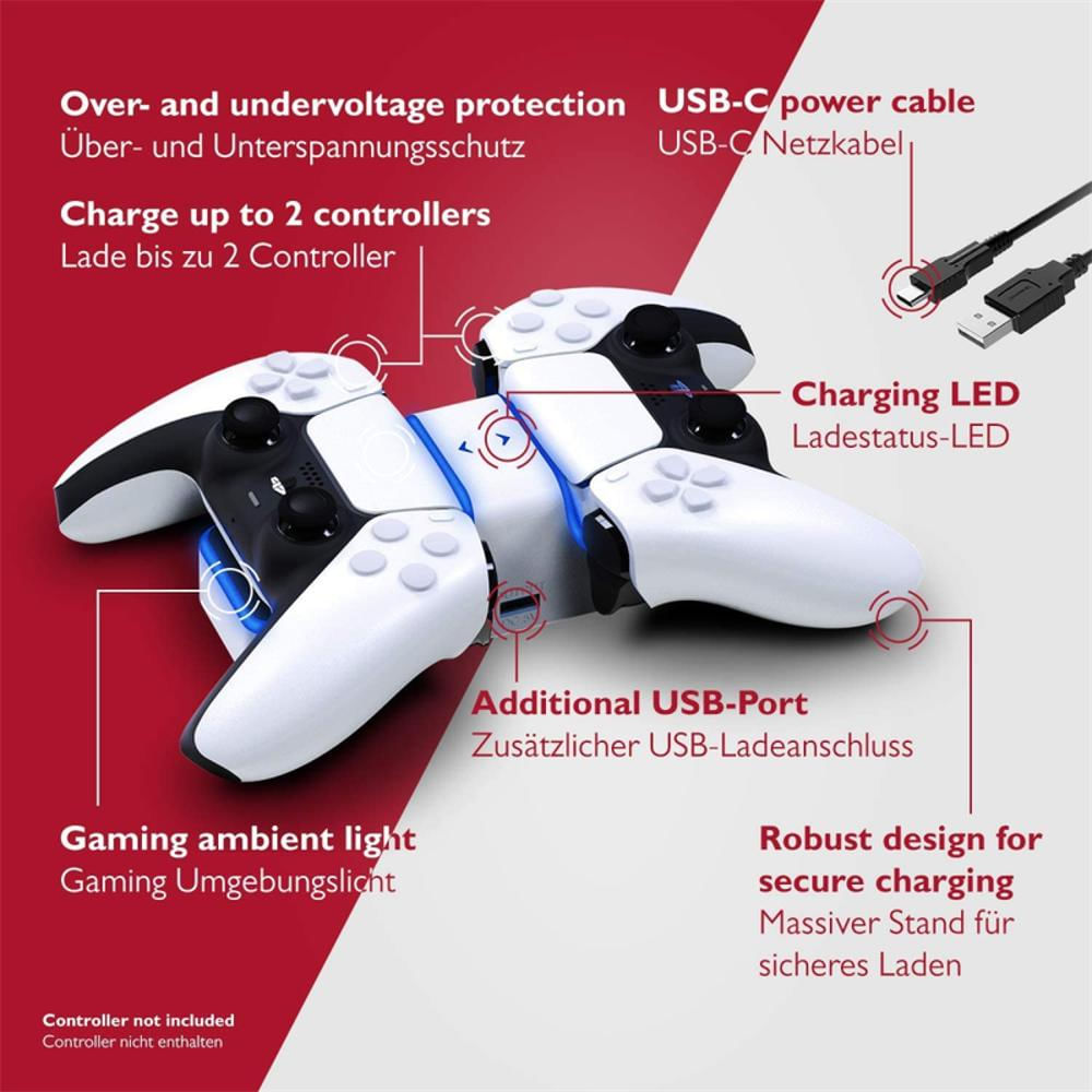 Base Cargador Doble Para Control Play 5 Dual Sense img #4