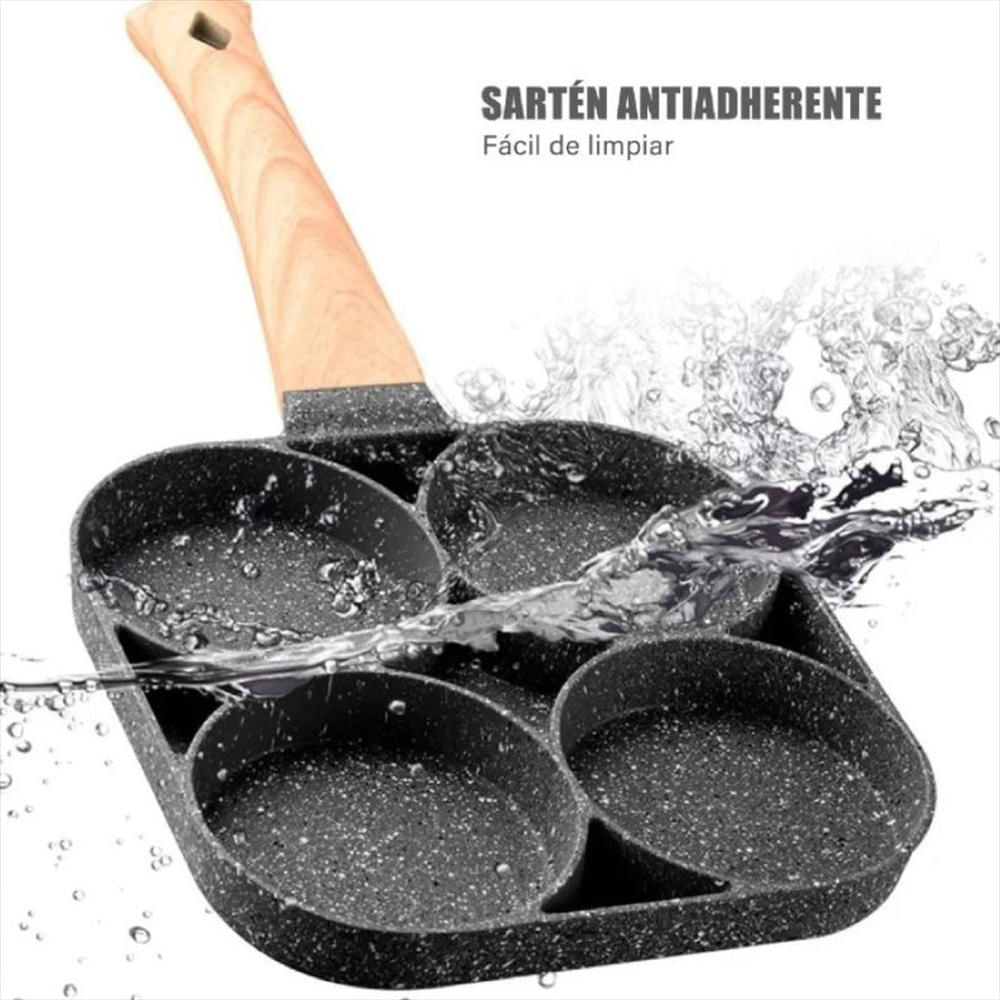 Sartén Antiadherente de 4 Compartimientos / Non-Stick 4 Hole Breakfast –  Cocina Con Sabor by Angie