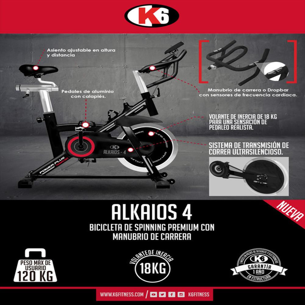Bicicleta Estática Spinning De Correa Con Rueda De 18 Kg K6 Movement -  Agaval