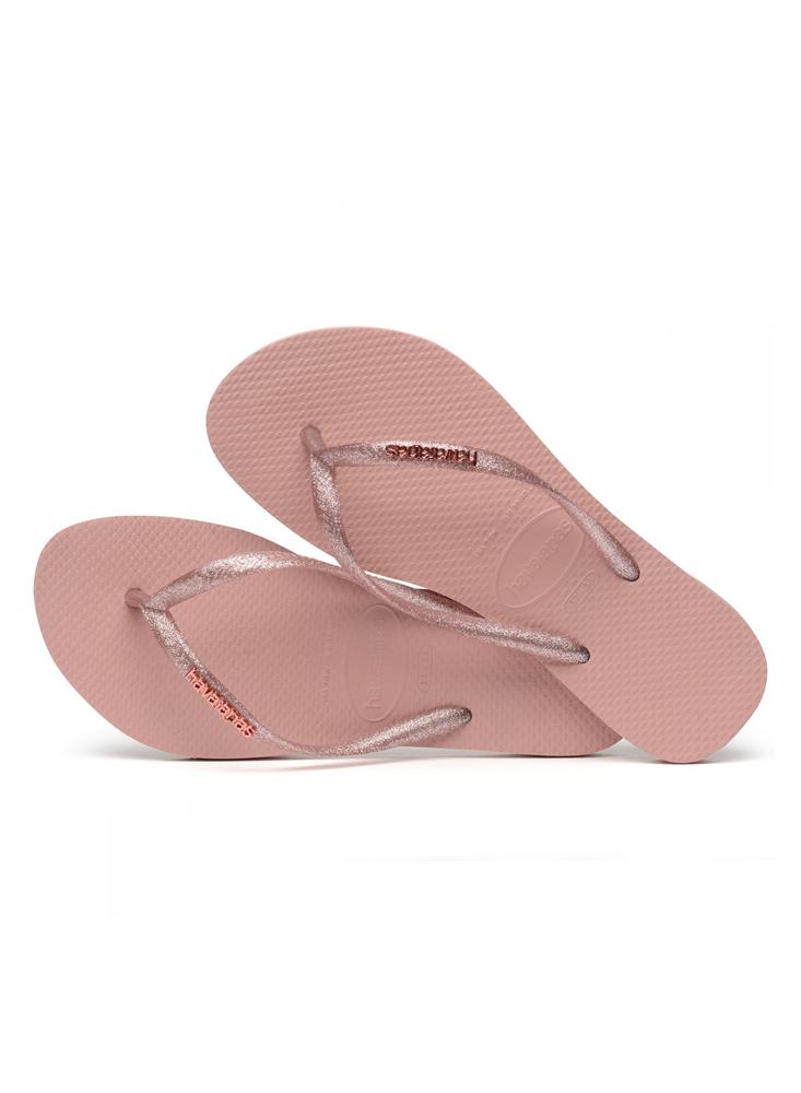 Sandalias Havaianas Slim Logo Metallic 4119875 Rosa Crocus Jalea De Damasco img #4