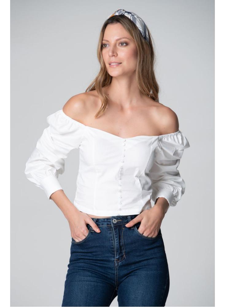 Blusas en cuello online bandeja