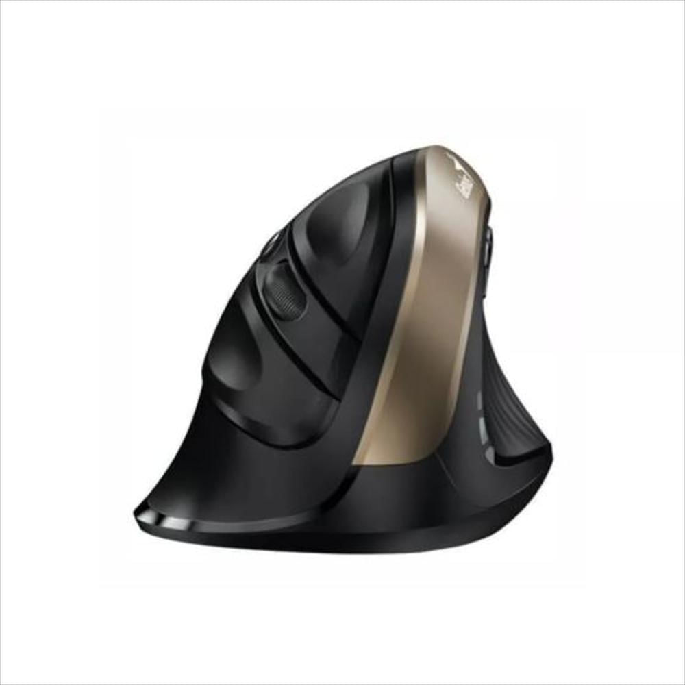 Mouse Genius Inalambrico Ergonomico Vertical 8250S Negro Dorado