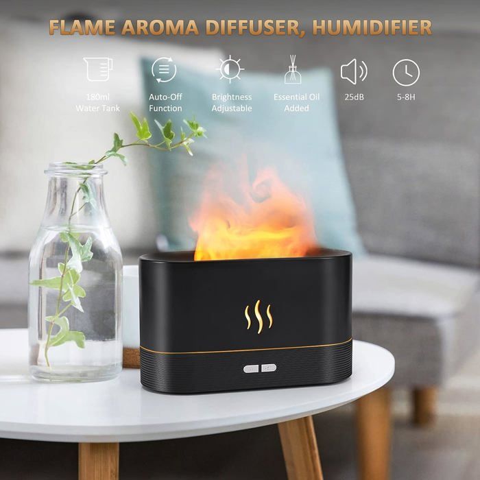 Simulación de chimenea, humidificador de aire con llama, Difusor de aceites  esenciales Usb para fragancia de la habitación del hogar, difusor eléctrico  de aromaterapia – Los mejores productos en la tienda online
