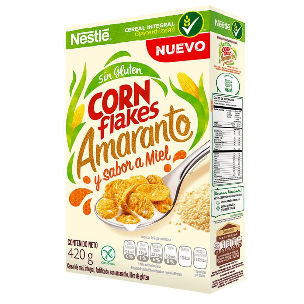 Cereal de maiz integral amaranto corn flakes x 420 gr