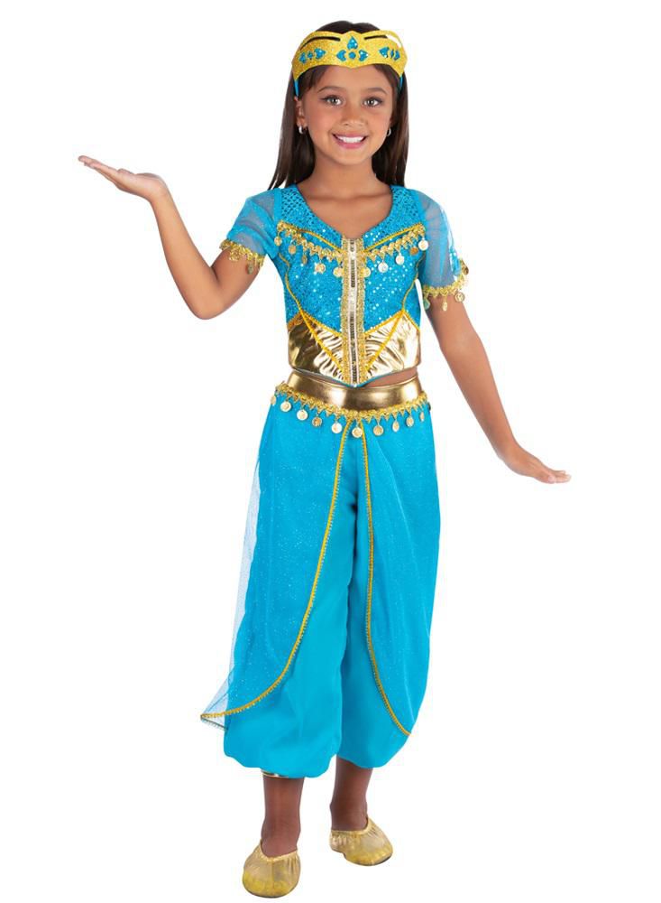 Disfraz princesa árabe azul mujer