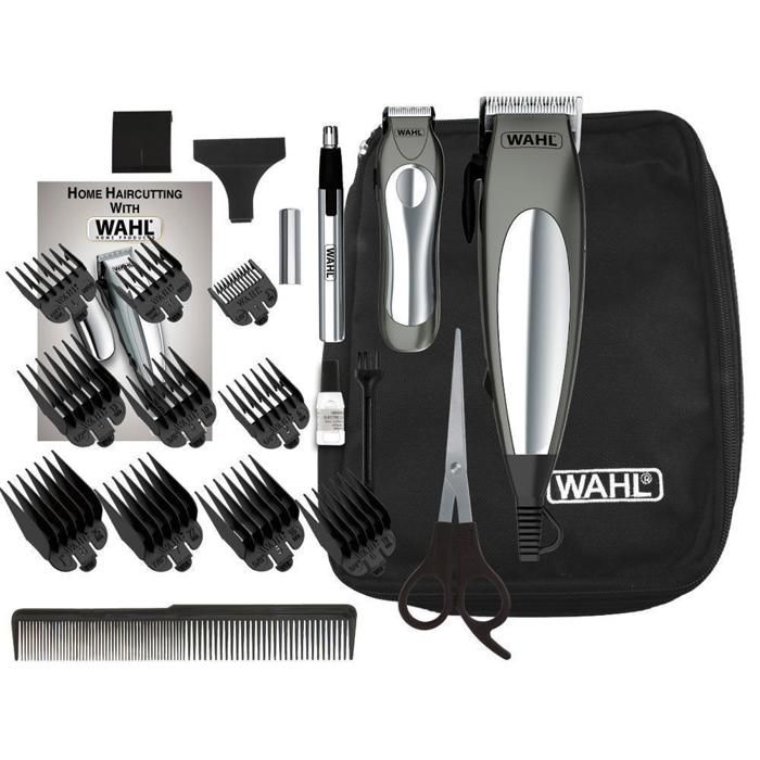Combo Cortapelo Wahl Deluxe Groompro Original Plateado