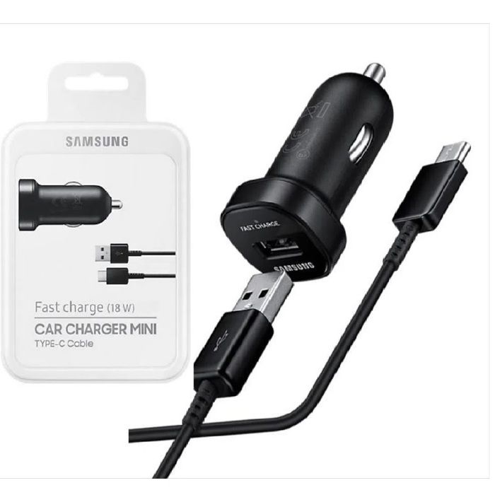 Cargador Original Samsung Para Carro 18W + Cable USB a Conector Tipo C