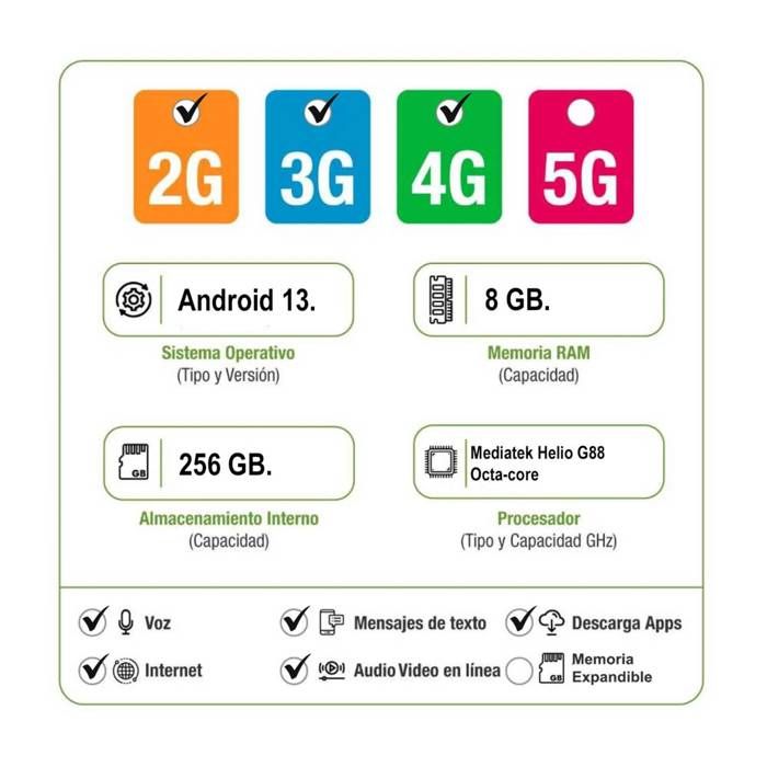 Celular Xiaomi Redmi 13C 4G 256GB/8GB RAM - Negro