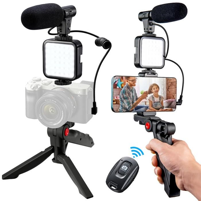 exito.com | Kit Para Fotografia Microfono Tripode Luz Control Bluetooth