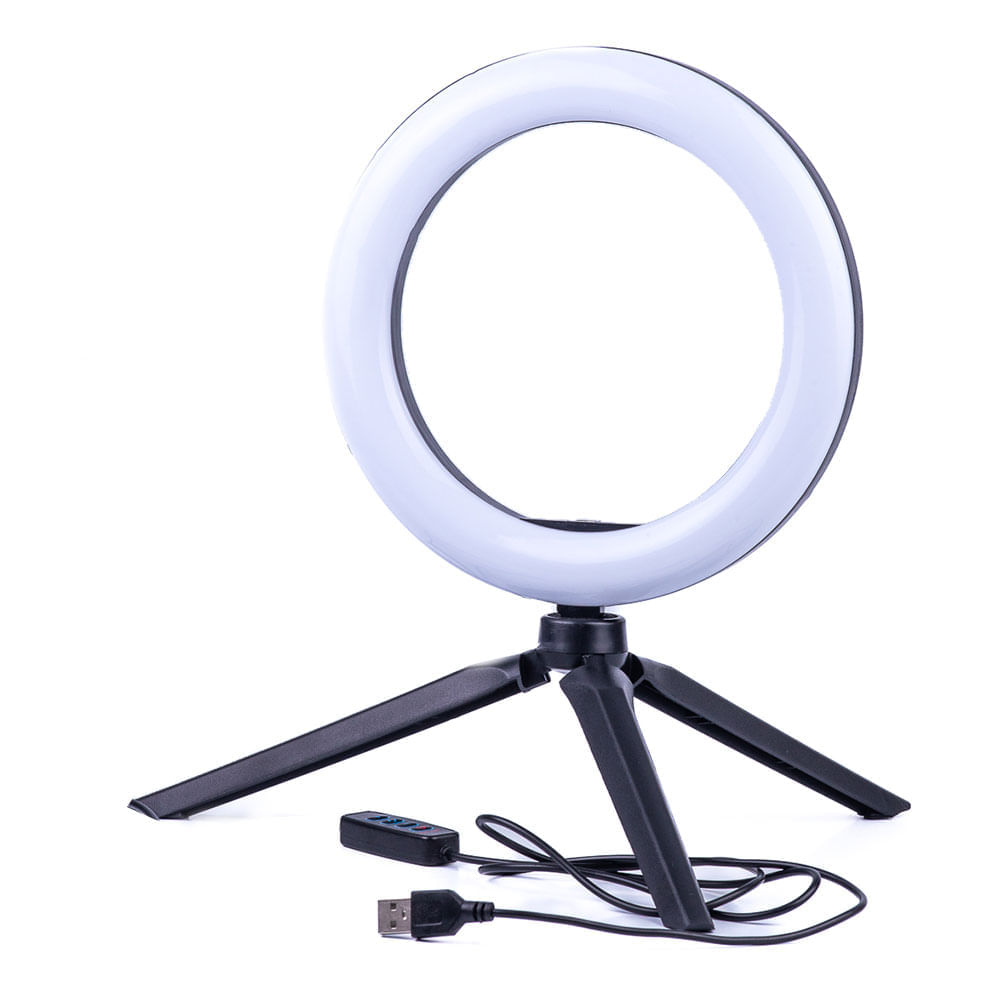 Aro De Luz Led 16 Cm+ Tripode De Mesa