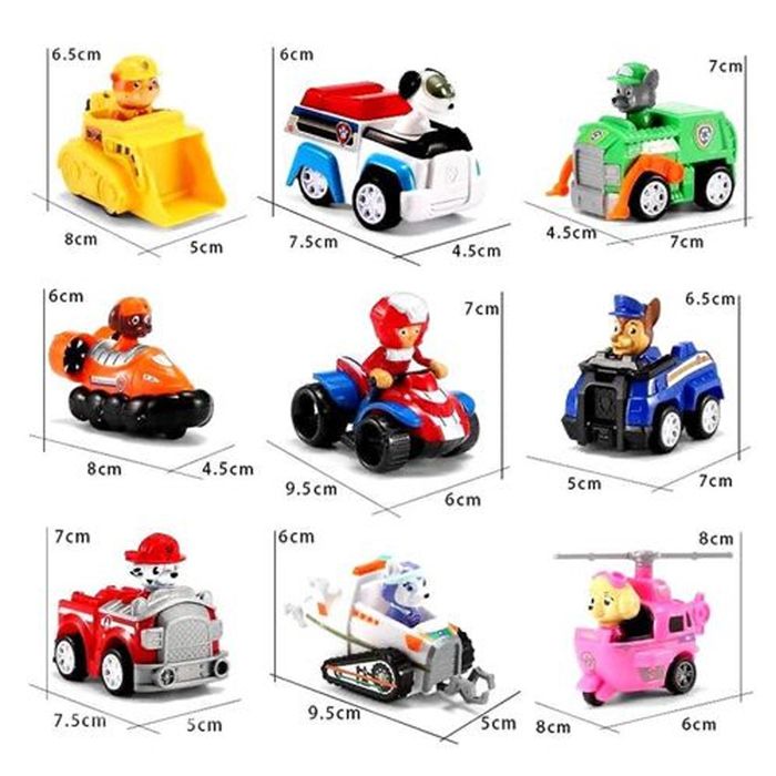Paw Patrol Colección Completa De Carros De Impulso Importado img #2