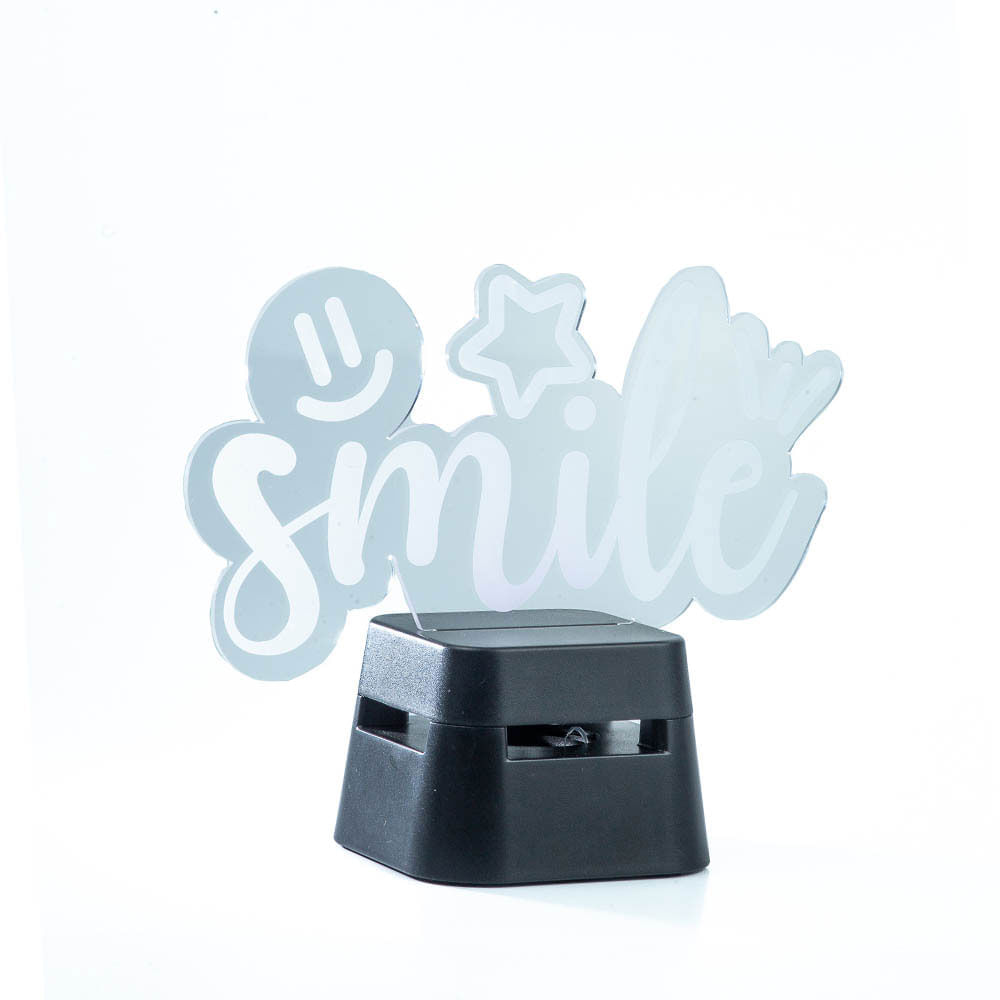 Lampara Led Smile en acrílico con parlante bluetooth