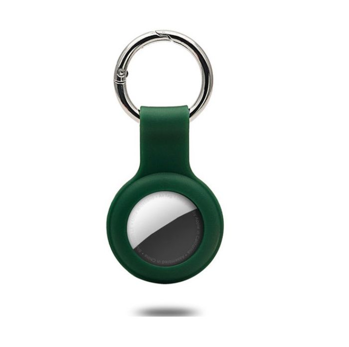 Funda Forro Protector Para Airtag Llavero Maleta Mascotas Verde Oscuro