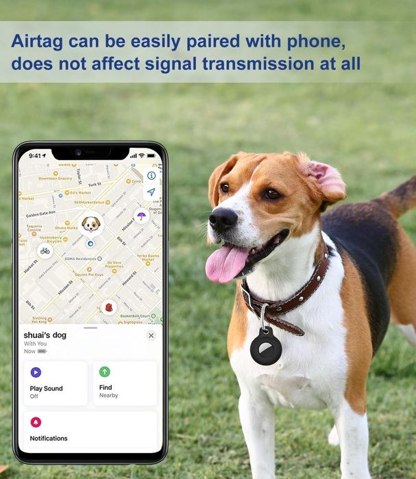 Funda Forro Protector Para Airtag Llavero Maleta Mascotas Verde Oscuro img #3