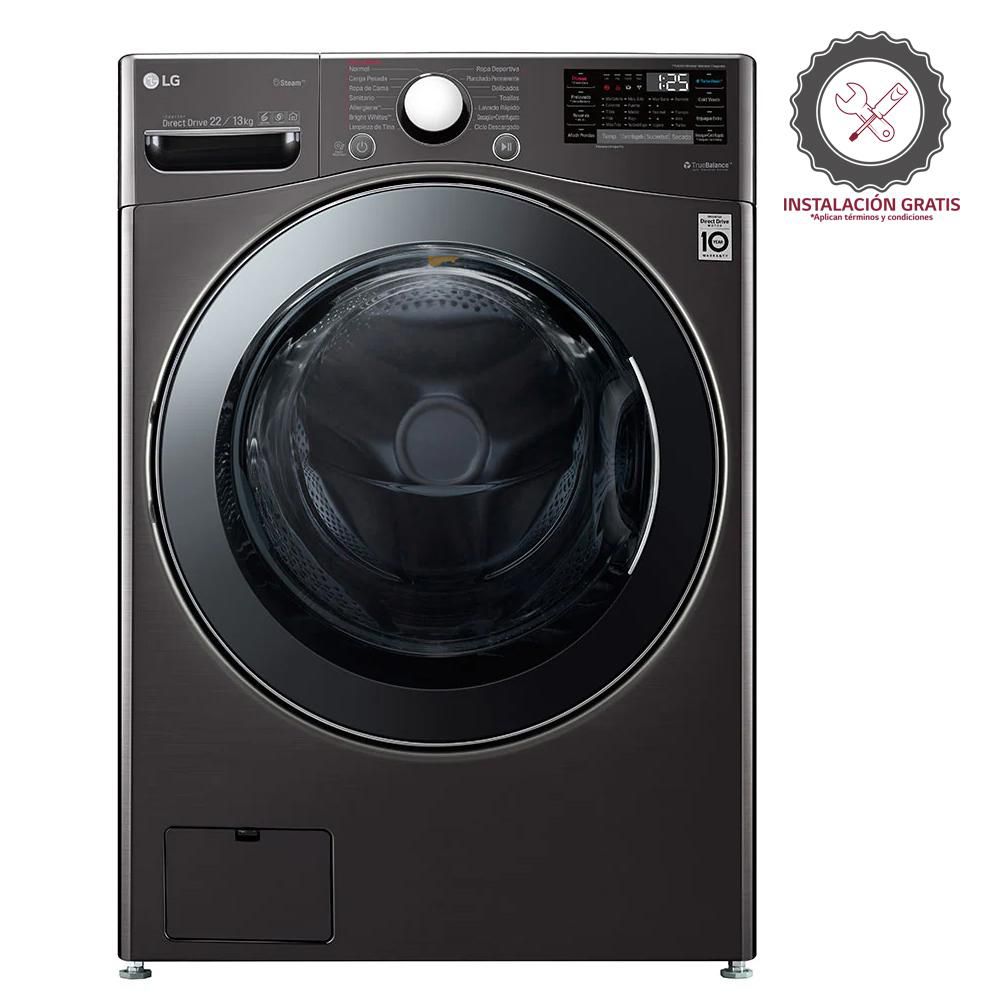 Lavadora Secadora LG Turbowash 22kg Wd22vv2s6br Acero Inox Color Plateado