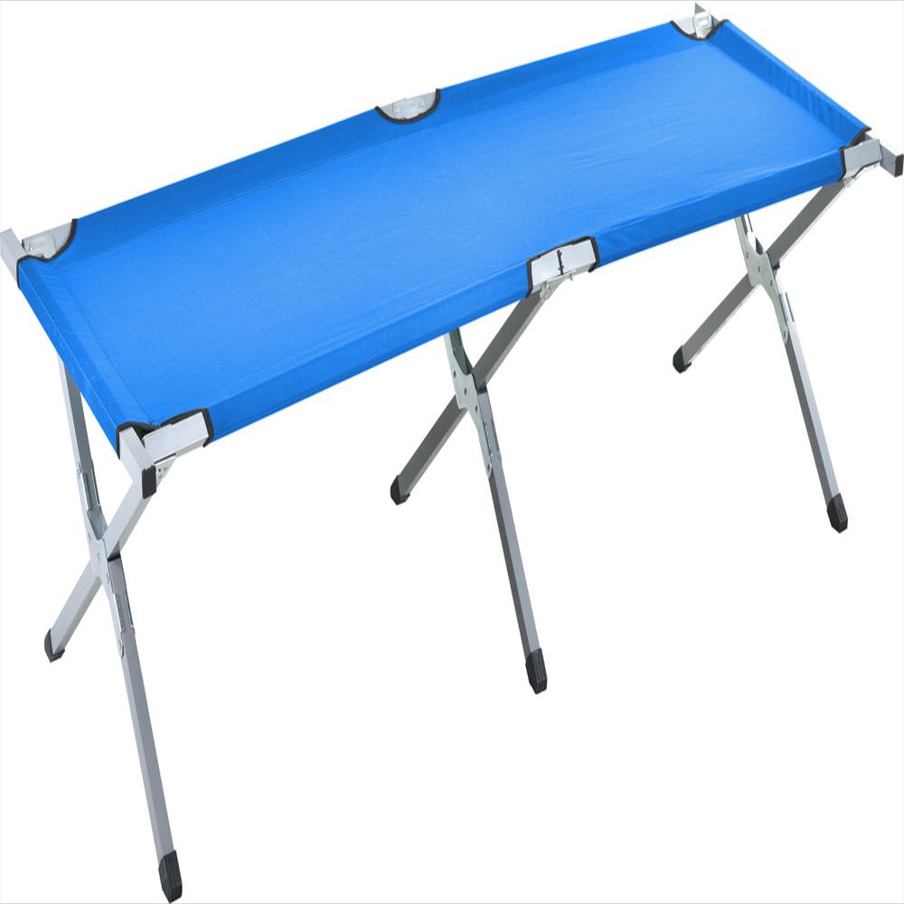 Giantex Cama de camping plegable azul al aire libre portátil ejército  militar cama de camping