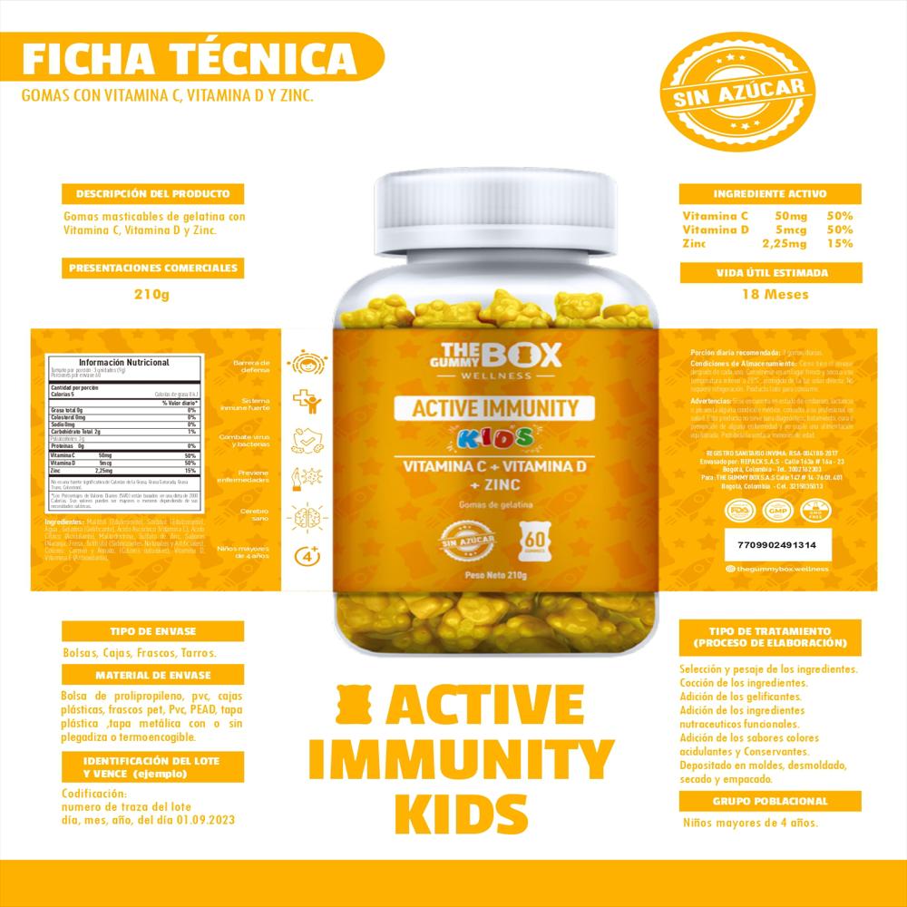 Gomitas The Gummy Box Para Niños Con Zinc Y Vitaminas C Y D X 60 img #3